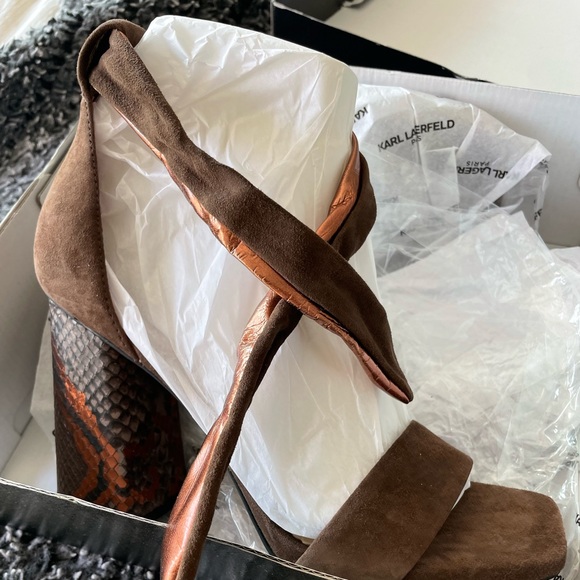 Karl Lagerfeld suede Malbi heels. BNIB size 8.5 - Picture 6 of 9
